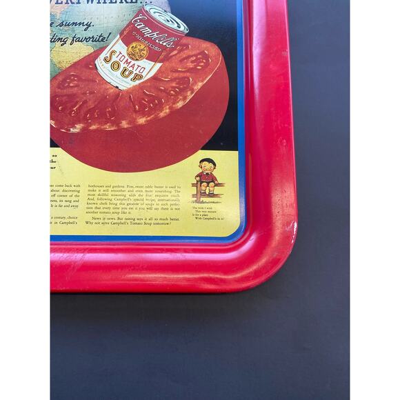 RED VINTAGE 1994 CAMPBELL'S SERVING TRAY TOMATO SOUP ADVERTISING PRE-OWNED - Picture 5 of 11